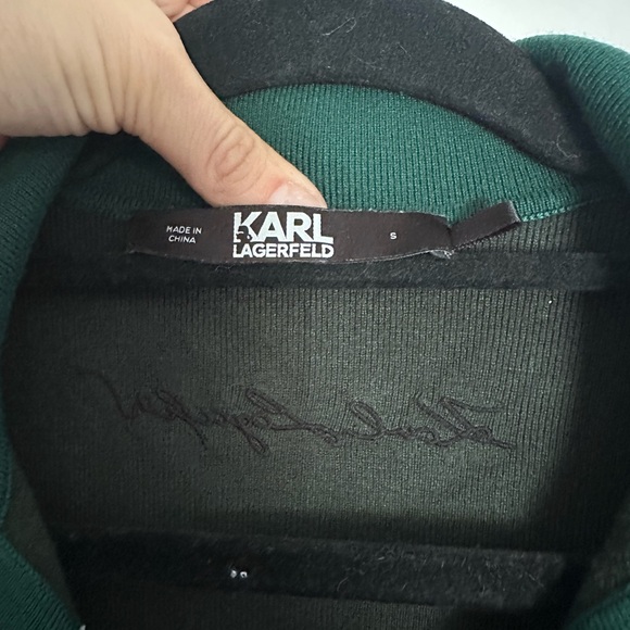 Karl Lagerfeld Polo Knit Dress, forest green, size S - Picture 4 of 8